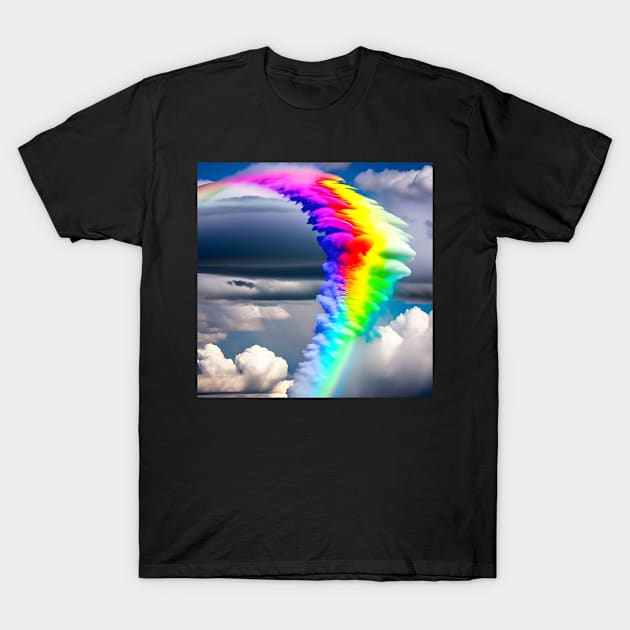 Rainbow Clouds Celestial Gift Sky Surreal Surrealistic Surrealism T-Shirt by Anticulture